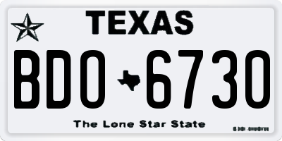 TX license plate BDO6730