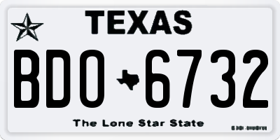 TX license plate BDO6732