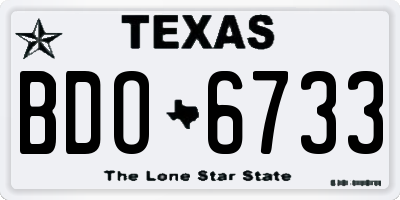 TX license plate BDO6733