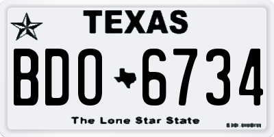 TX license plate BDO6734