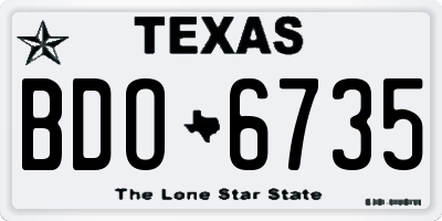TX license plate BDO6735