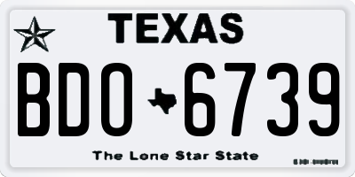 TX license plate BDO6739