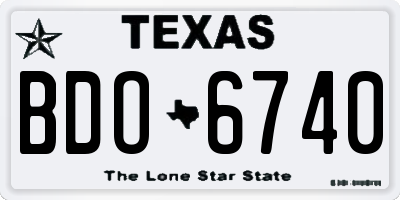 TX license plate BDO6740