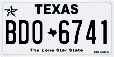 TX license plate BDO6741