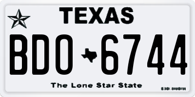 TX license plate BDO6744