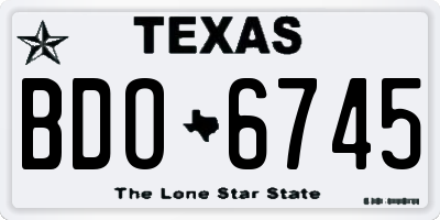 TX license plate BDO6745