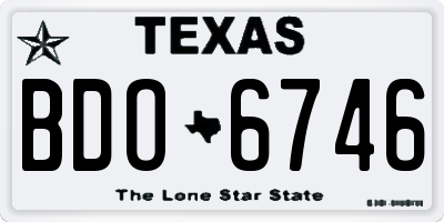 TX license plate BDO6746