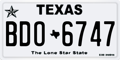 TX license plate BDO6747