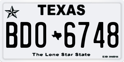 TX license plate BDO6748