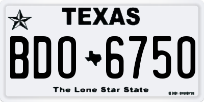 TX license plate BDO6750