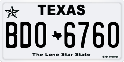 TX license plate BDO6760