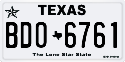 TX license plate BDO6761