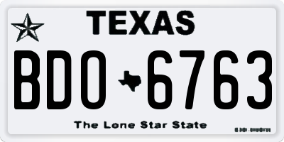 TX license plate BDO6763