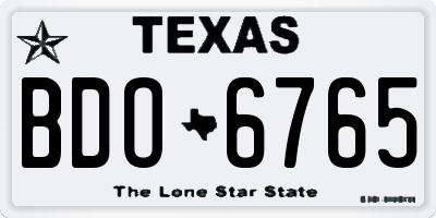TX license plate BDO6765