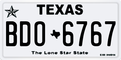 TX license plate BDO6767