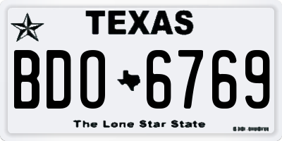 TX license plate BDO6769