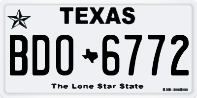 TX license plate BDO6772