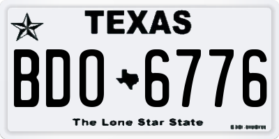 TX license plate BDO6776