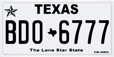 TX license plate BDO6777
