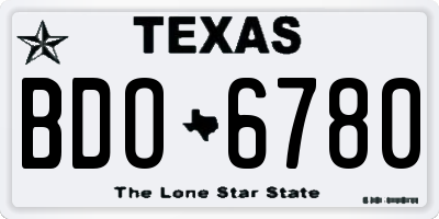 TX license plate BDO6780