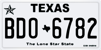 TX license plate BDO6782