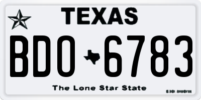 TX license plate BDO6783