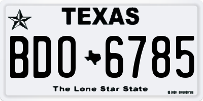 TX license plate BDO6785
