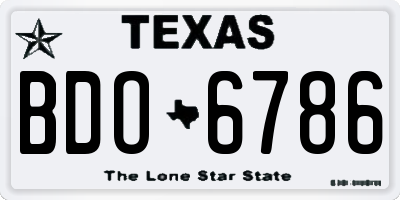TX license plate BDO6786