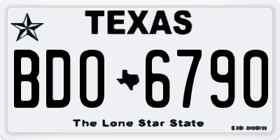 TX license plate BDO6790