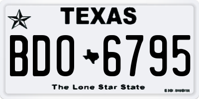 TX license plate BDO6795