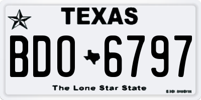 TX license plate BDO6797