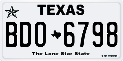 TX license plate BDO6798