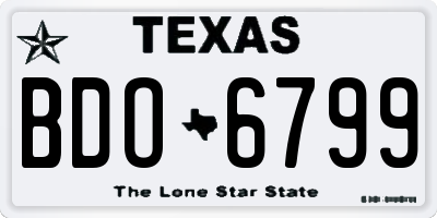 TX license plate BDO6799