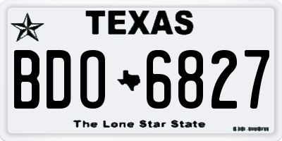 TX license plate BDO6827