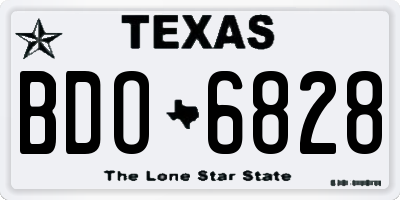 TX license plate BDO6828