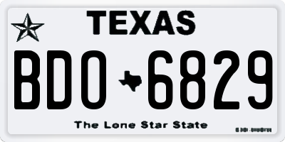 TX license plate BDO6829