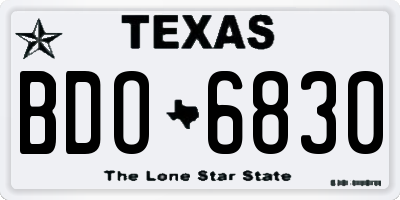 TX license plate BDO6830