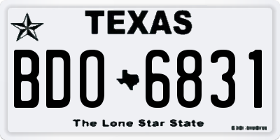 TX license plate BDO6831