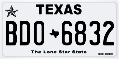 TX license plate BDO6832