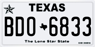 TX license plate BDO6833