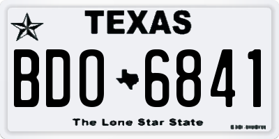 TX license plate BDO6841