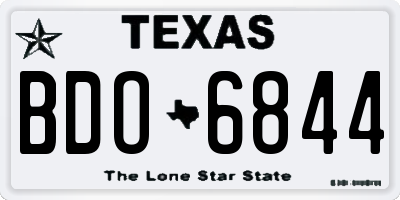 TX license plate BDO6844