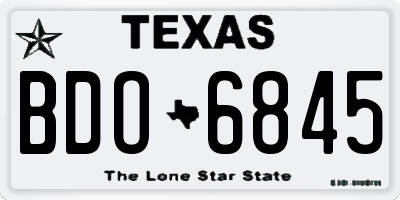 TX license plate BDO6845