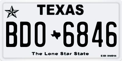 TX license plate BDO6846