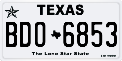 TX license plate BDO6853