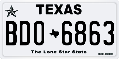 TX license plate BDO6863