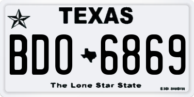 TX license plate BDO6869