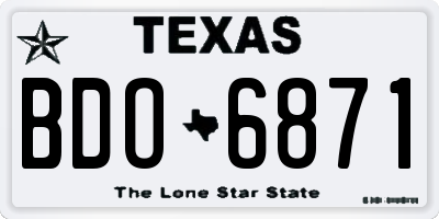 TX license plate BDO6871