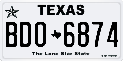 TX license plate BDO6874