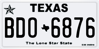 TX license plate BDO6876
